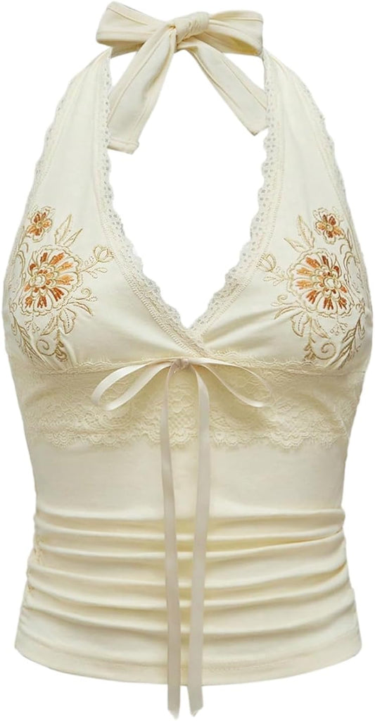 Chic Floral Halter Top