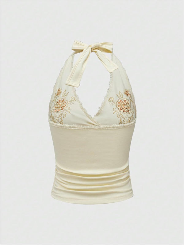 Chic Floral Halter Top